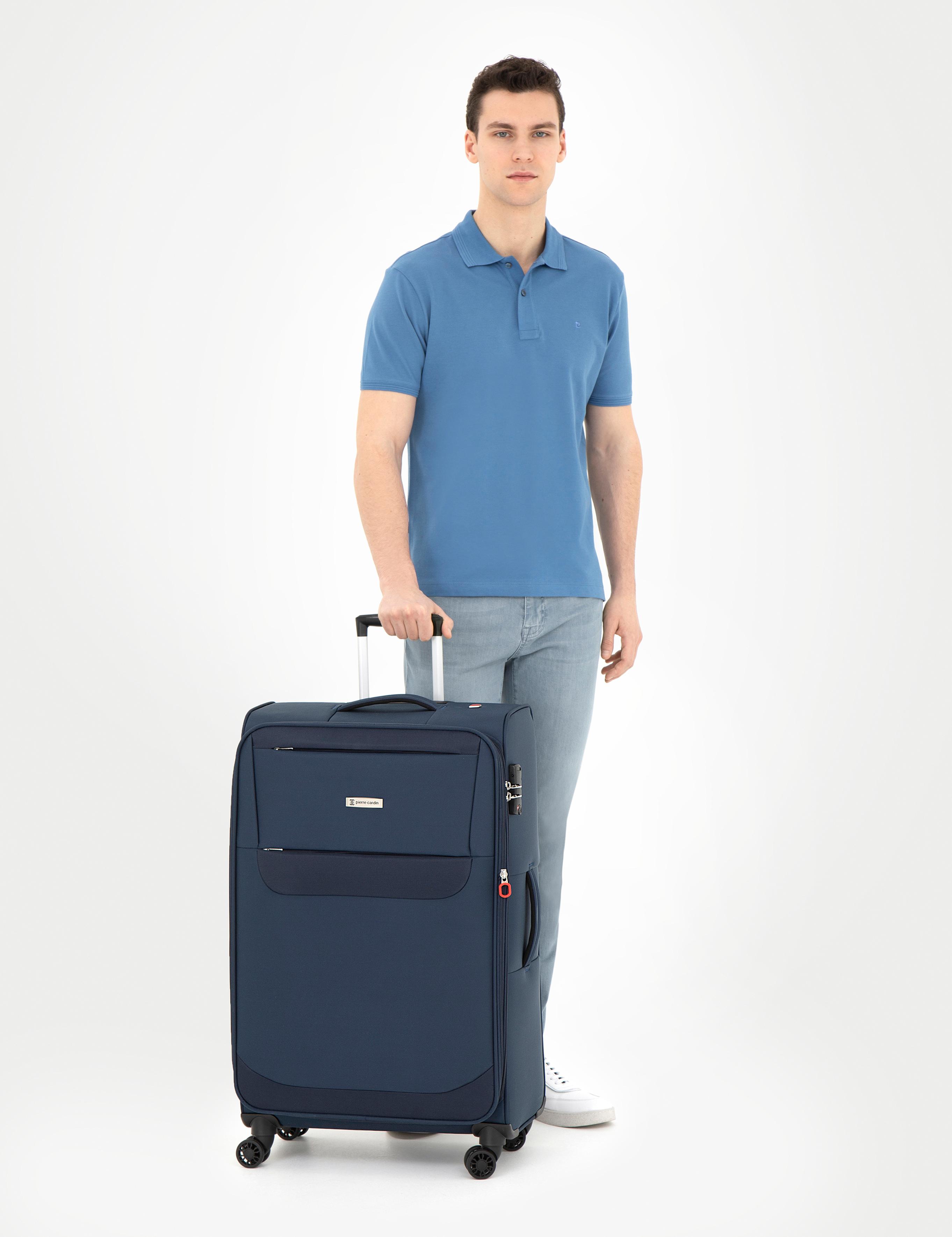 Lacivert Büyük Boy Kumaş Valiz