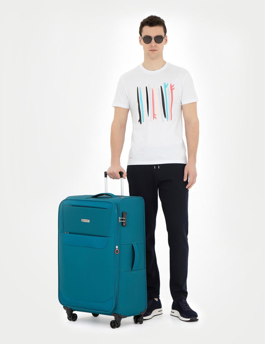 Mavi Büyük Boy Kumaş Valiz