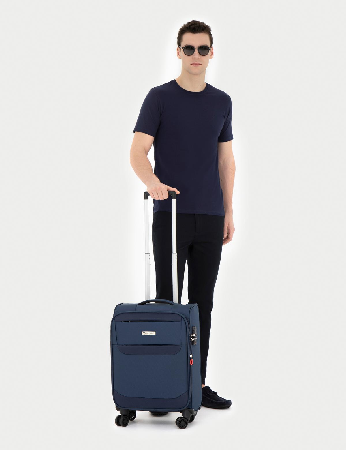 Lacivert Kabin Boy Kumaş Valiz