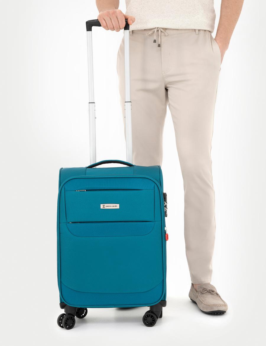 Mavi Kabin Boy Kumaş Valiz