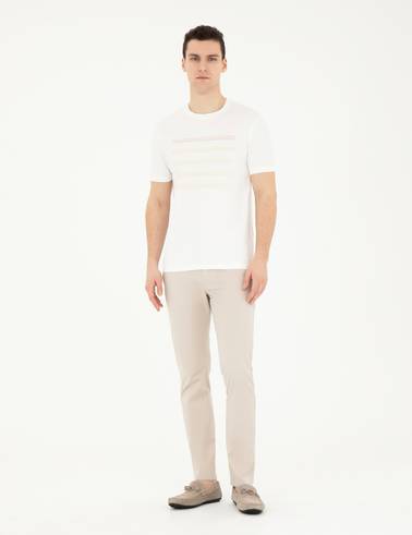 Ekru Slim Fit Tişört