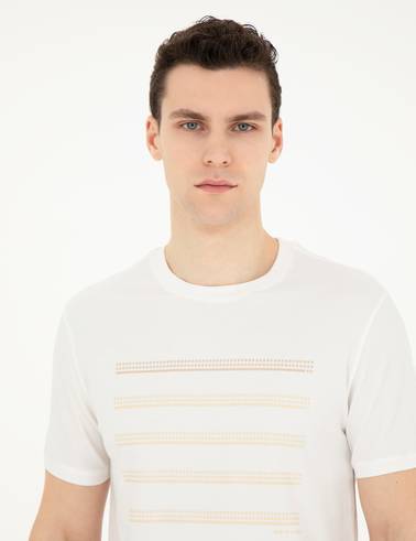 Ekru Slim Fit Tişört