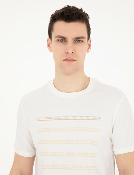 Ekru Slim Fit Tişört - 50280990005