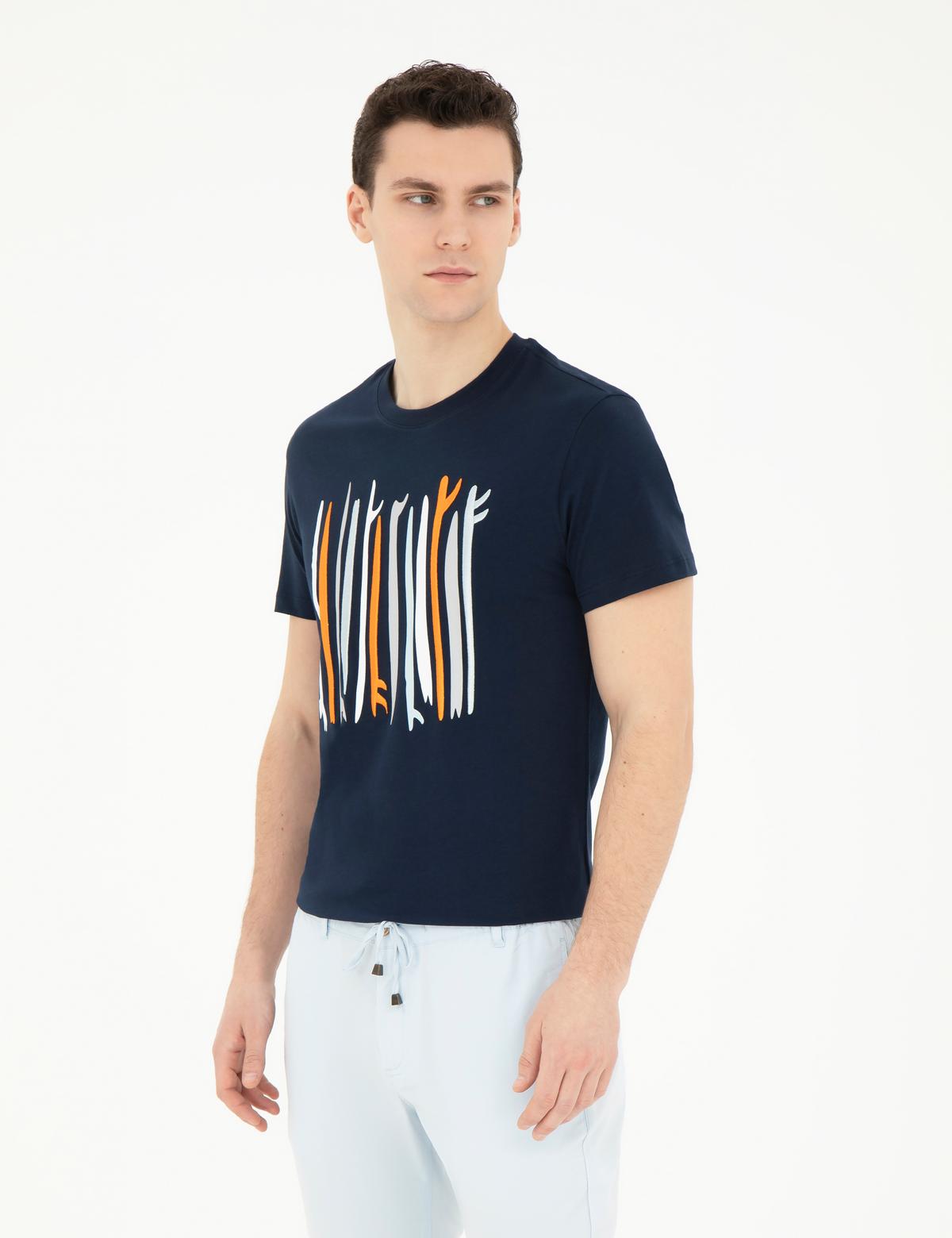 Lacivert Slim Fit Tişört - 50281057024