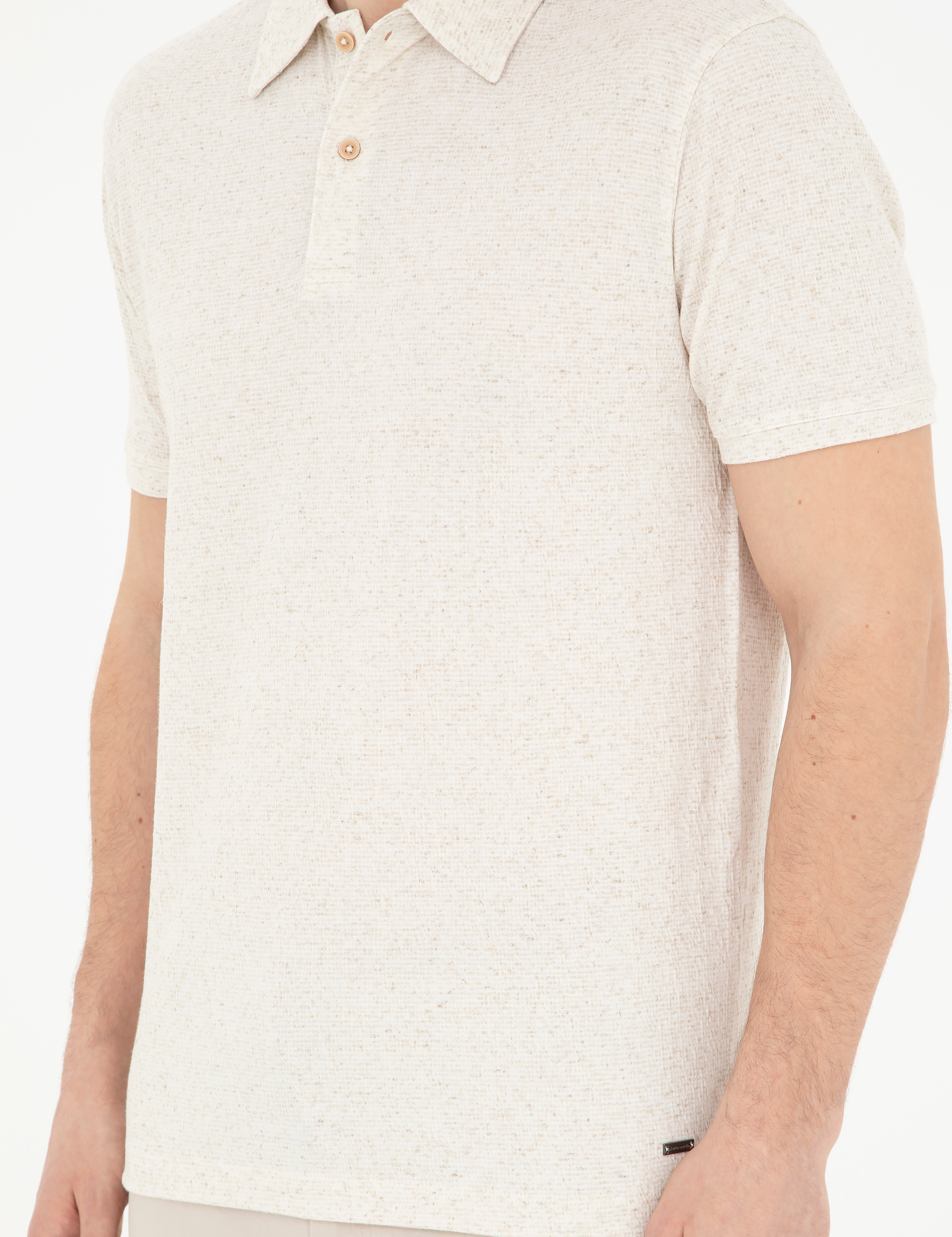 Bej Slim Fit Tişört - Image 6