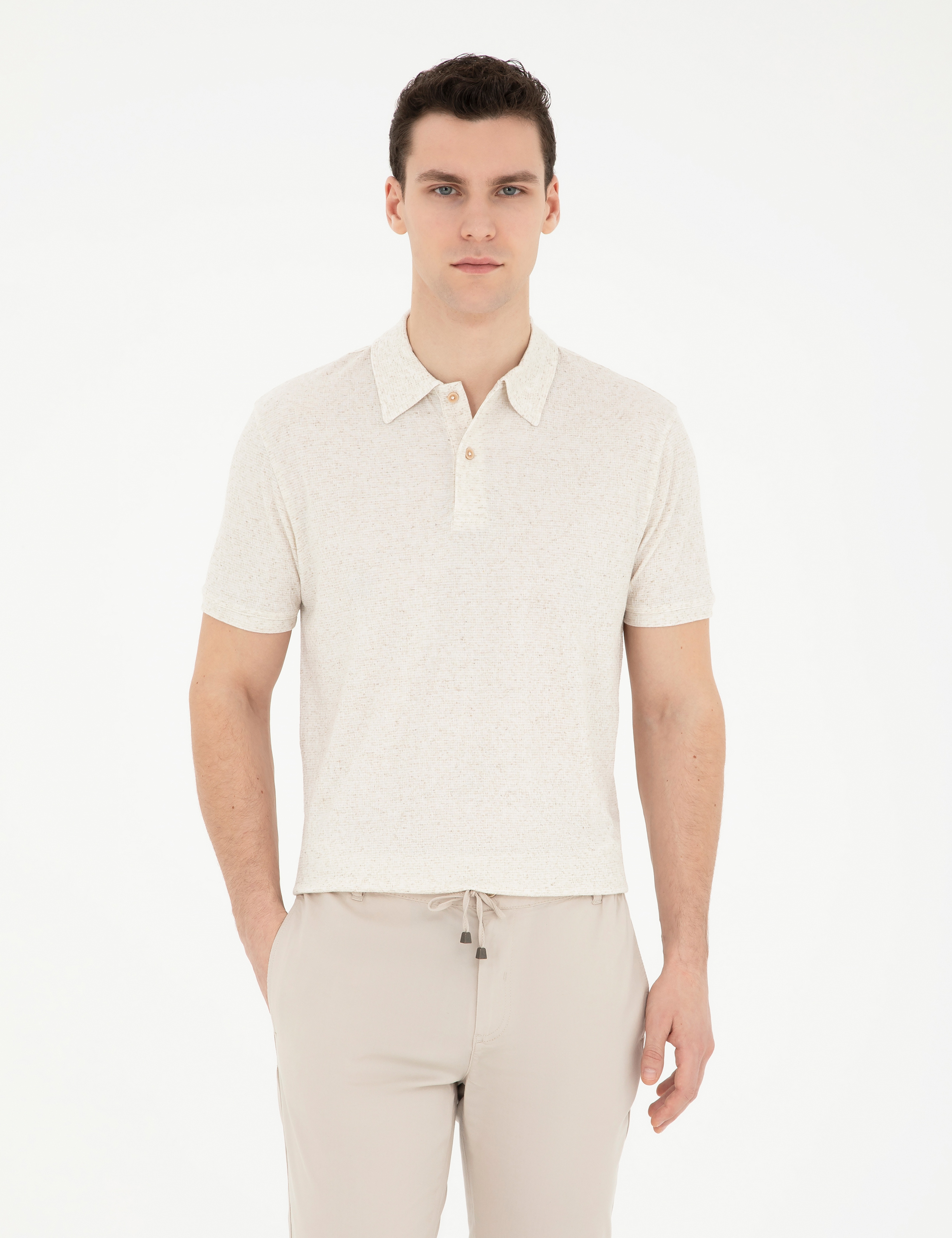 Bej Slim Fit Tişört