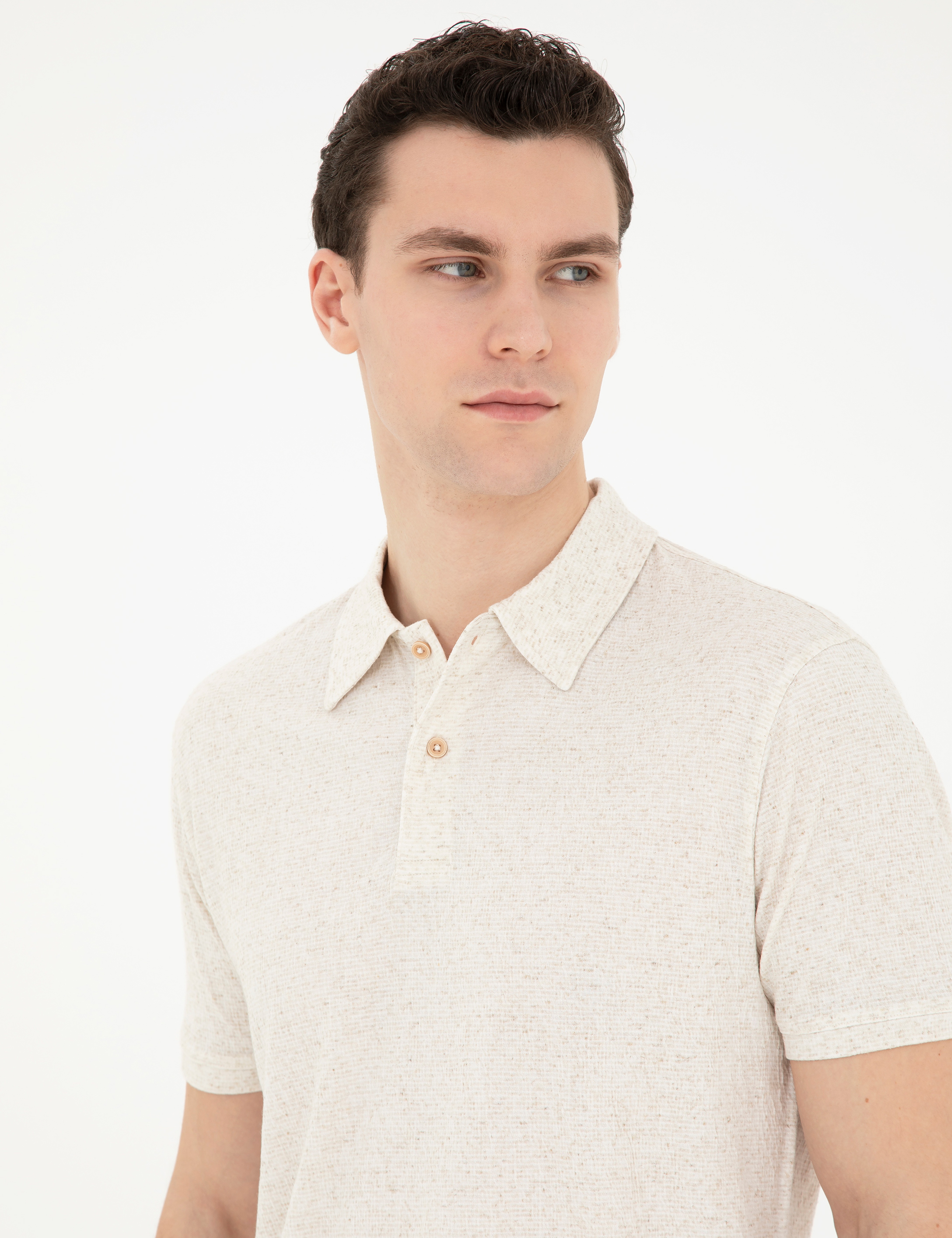 Bej Slim Fit Tişört - Image 2