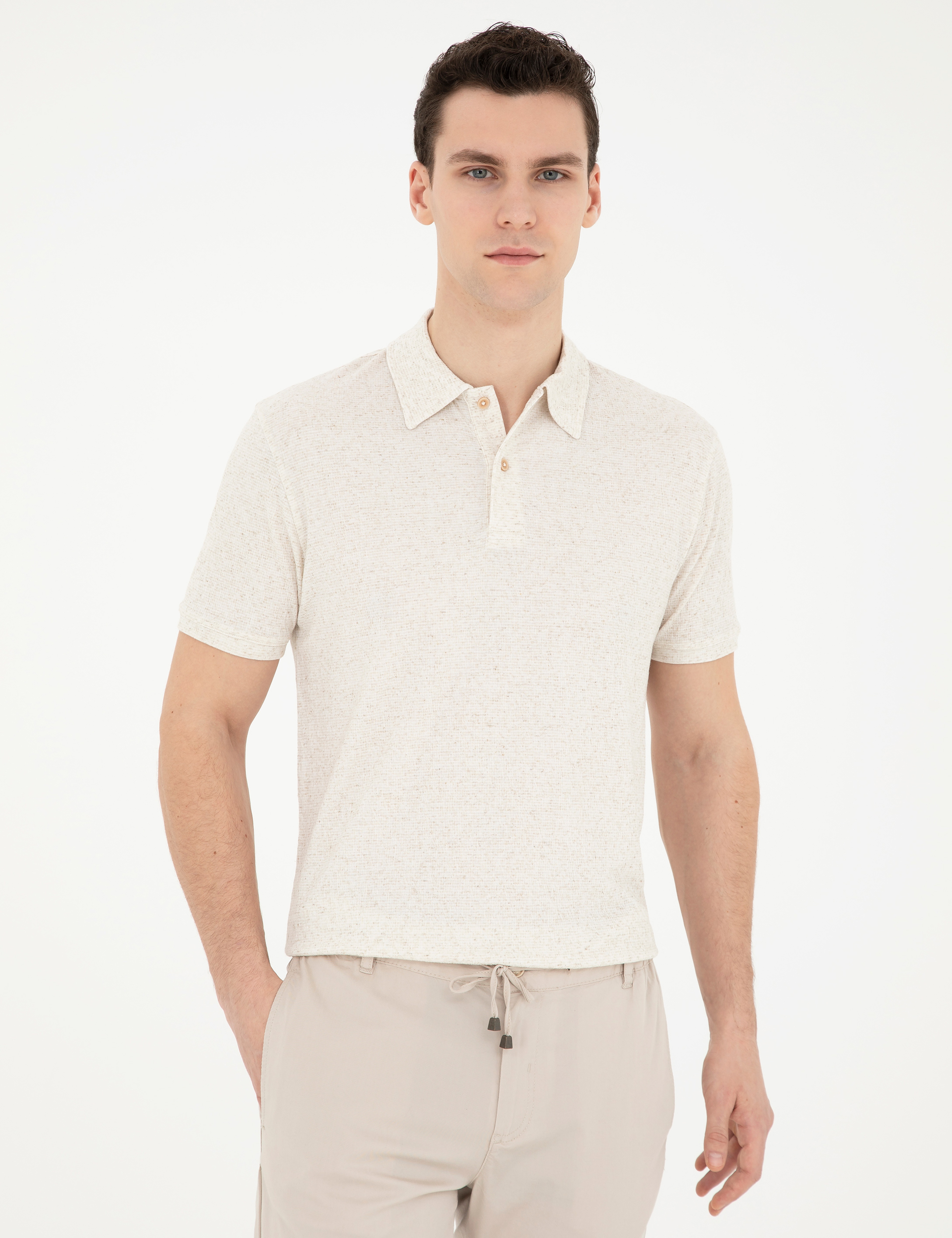 Bej Slim Fit Tişört - Image 1