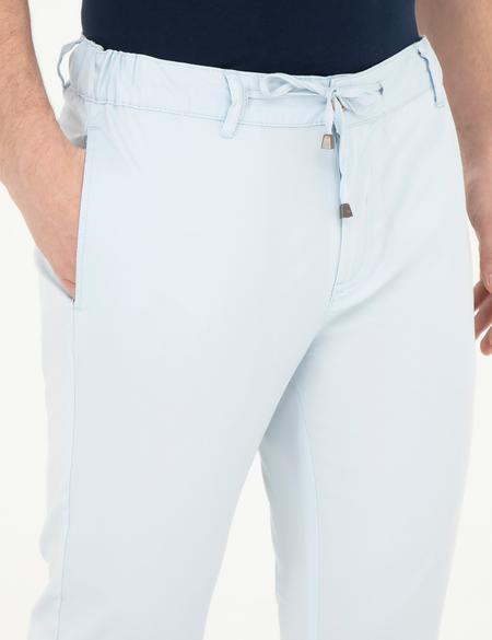 Mavi Slim Fit Beli Lastikli İpli Kanvas Pantolon - 50285534256