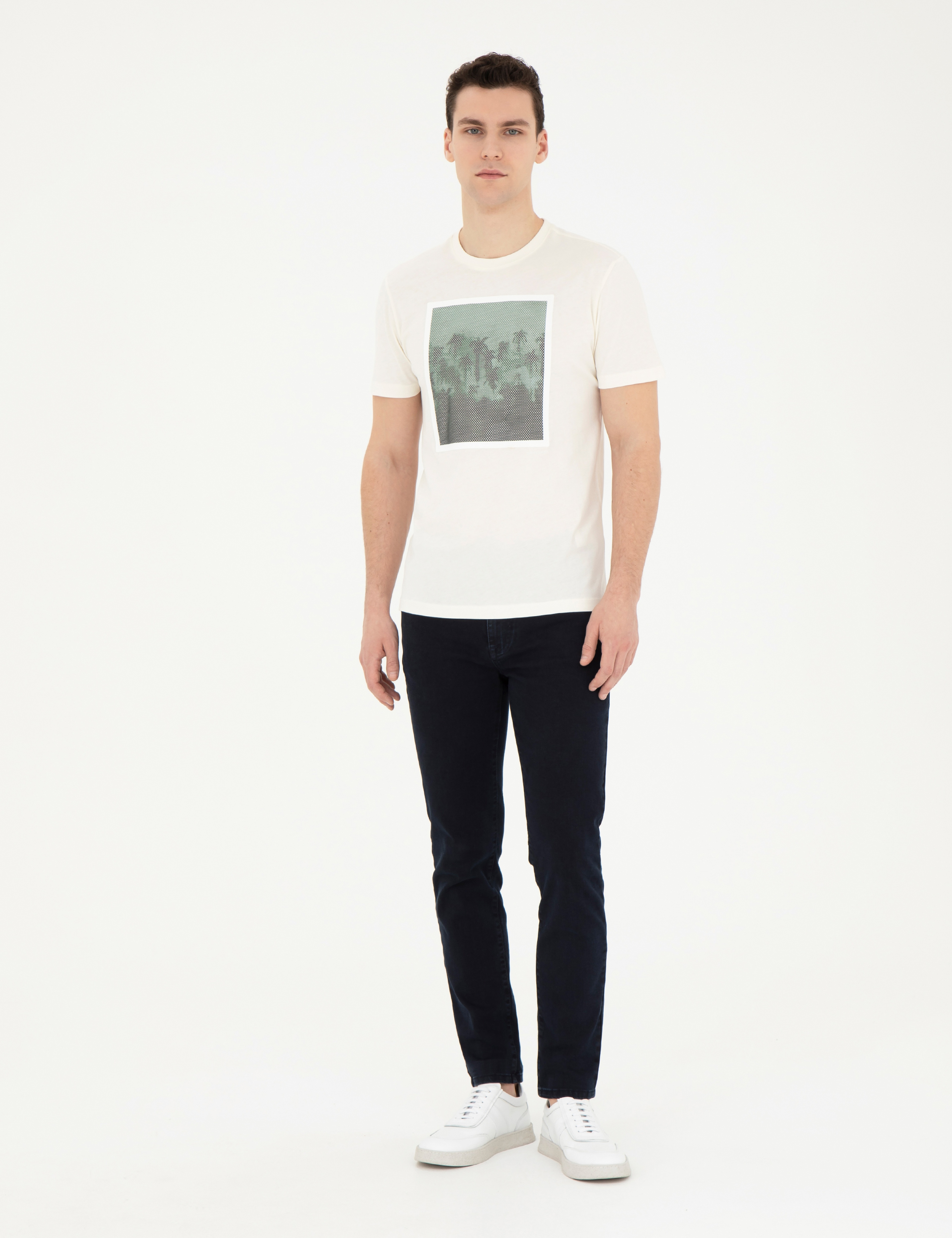 Lacivert Slim Fit Jean Pantolon - Image 1