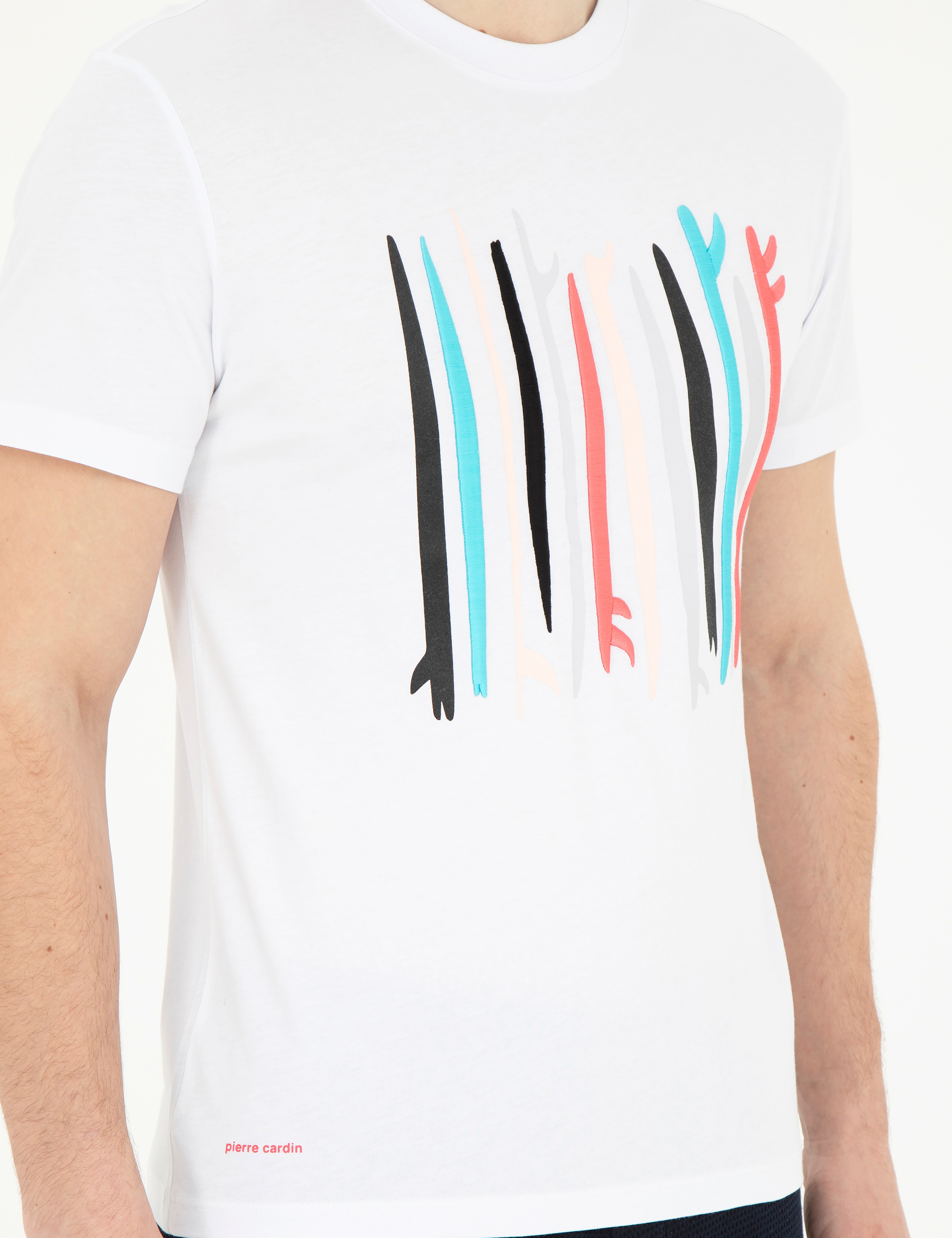 Beyaz Slim Fit Tişört - Image 6
