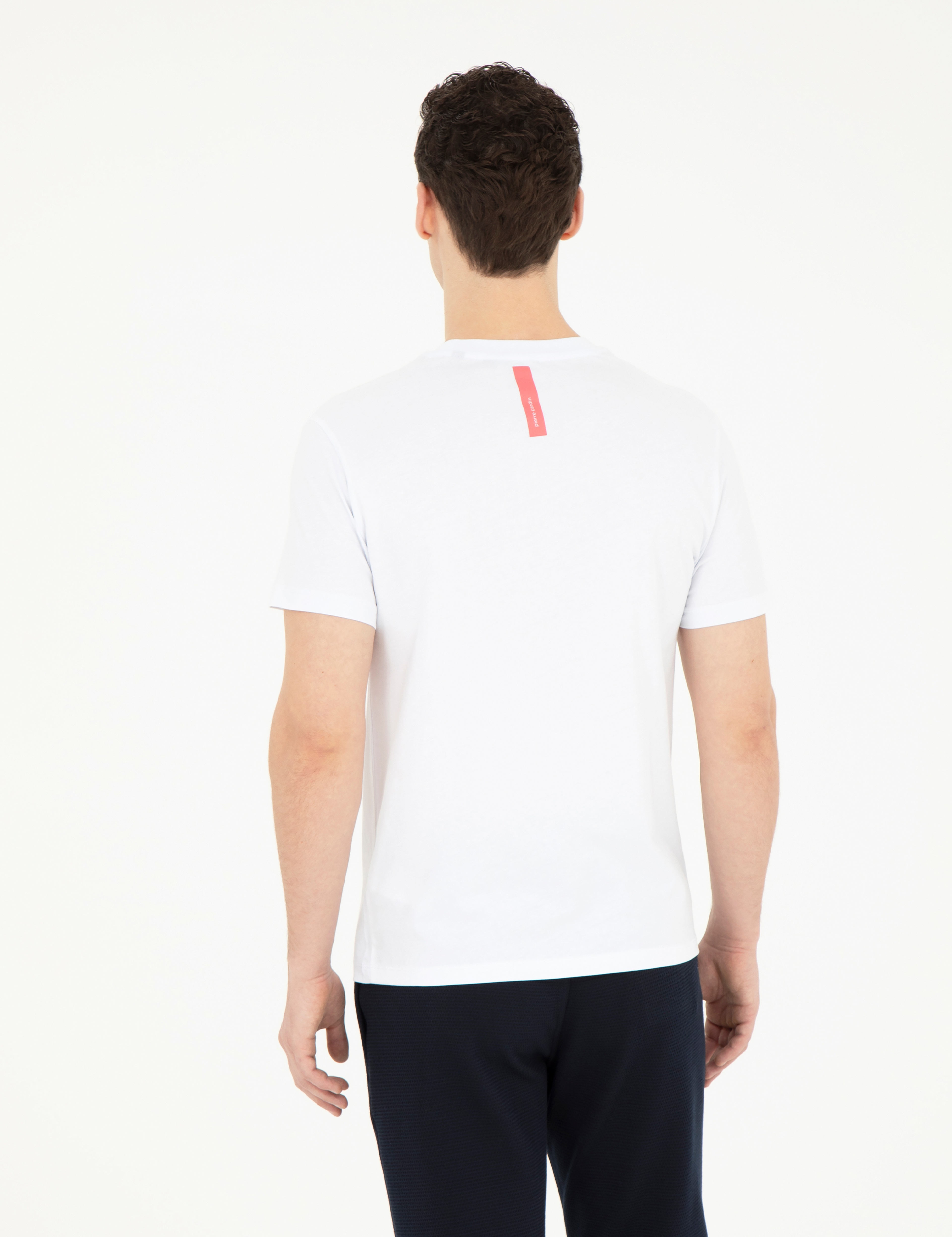 Beyaz Slim Fit Tişört - Image 5