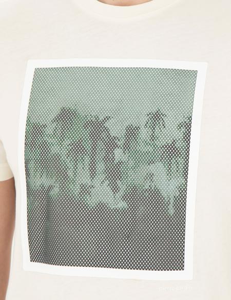 Ekru Slim Fit %100 Pamuk Bisiklet Yaka Tişört - 50284307001