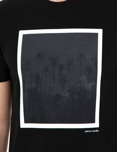 Siyah Slim Fit %100 Pamuk Bisiklet Yaka Tişört