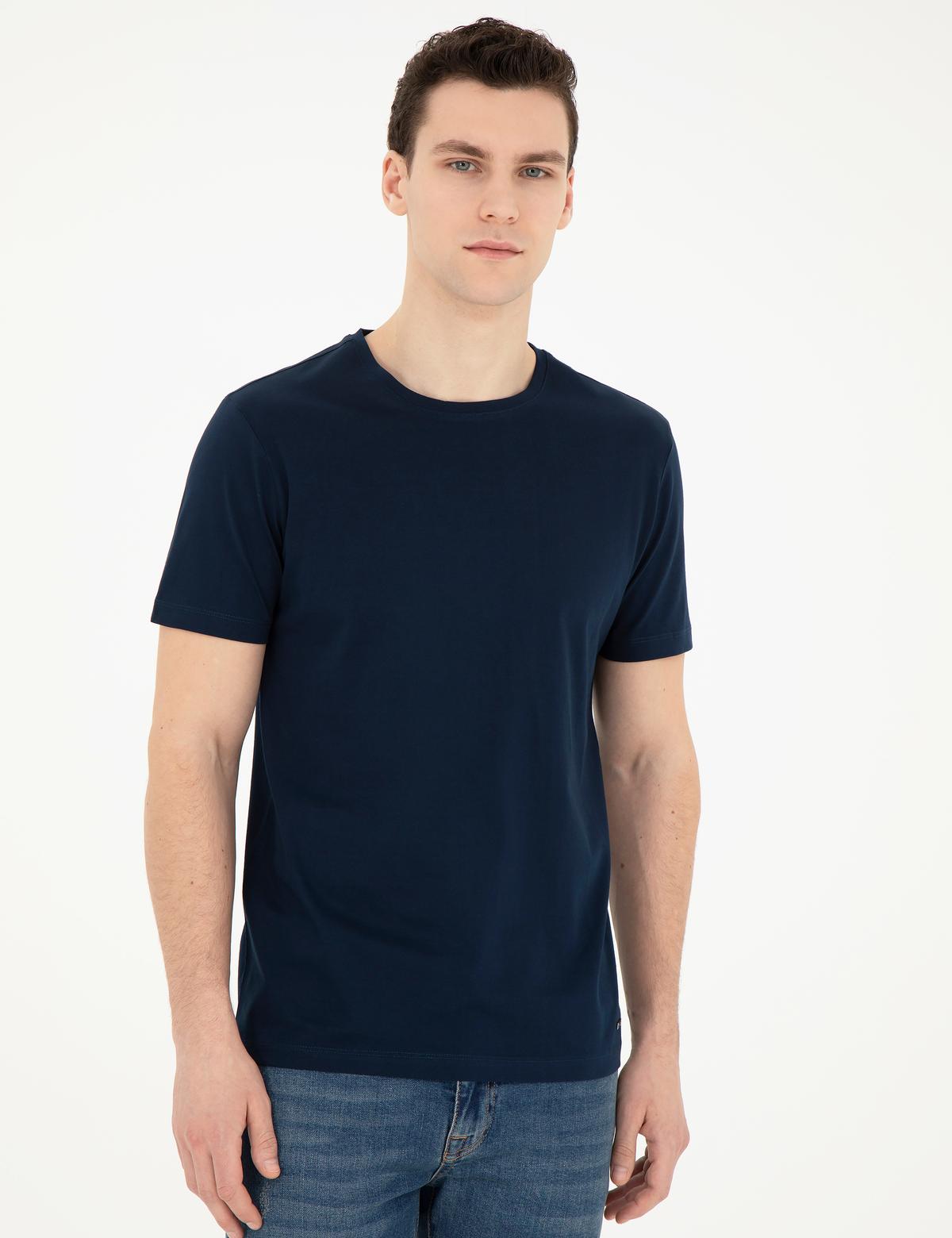 Lacivert Slim Fit Tişört - 50284319024