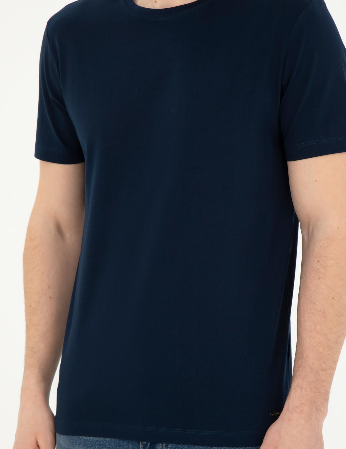 Lacivert Slim Fit Tişört - 50284319024