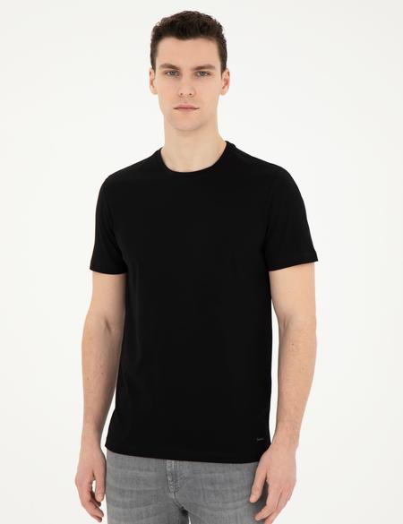 Siyah Slim Fit Tişört - 50284319054
