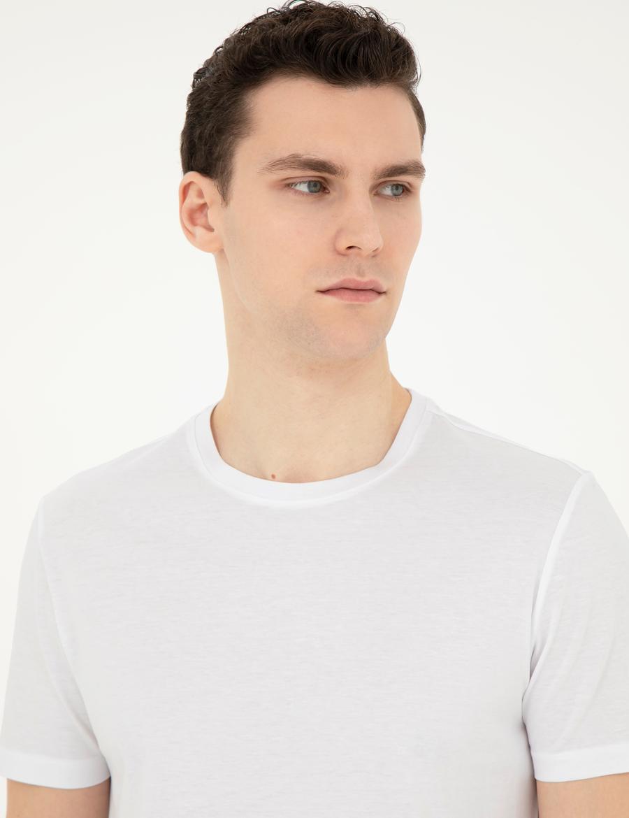 Beyaz Slim Fit Tişört