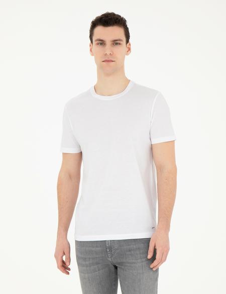 Beyaz Slim Fit Tişört - 50284319064