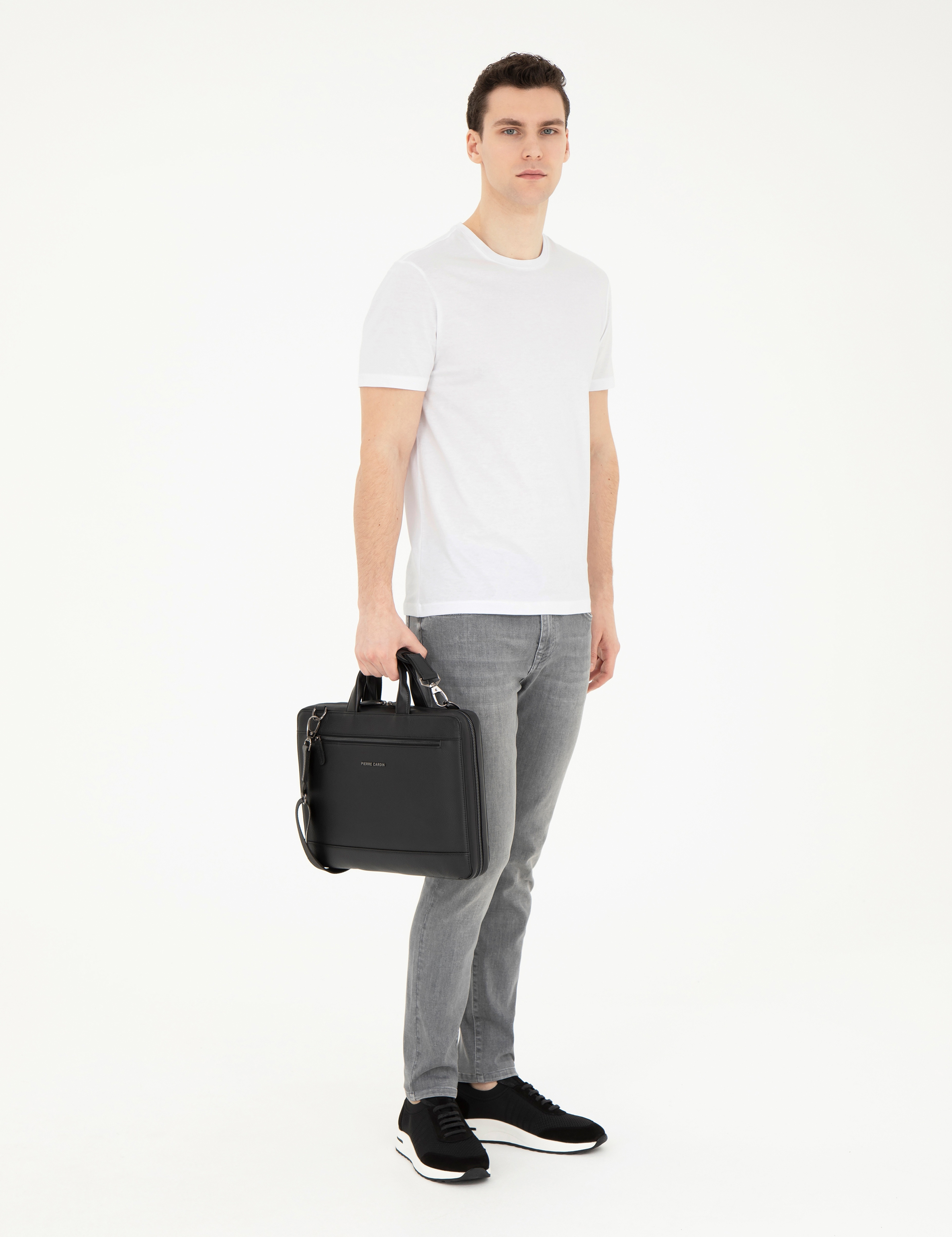Beyaz Slim Fit Tişört - Image 4