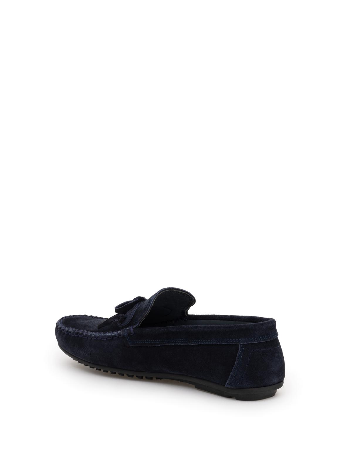 Lacivert %100 Deri Loafer - 50290437011