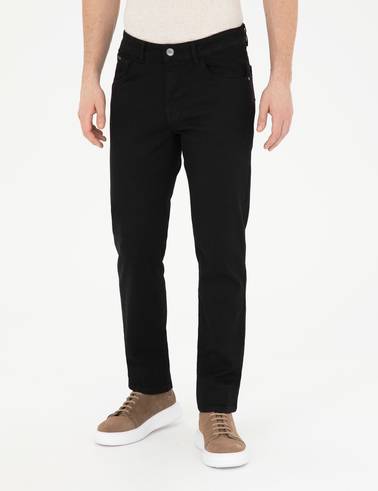 Siyah Straight Fit Jean Pantolon