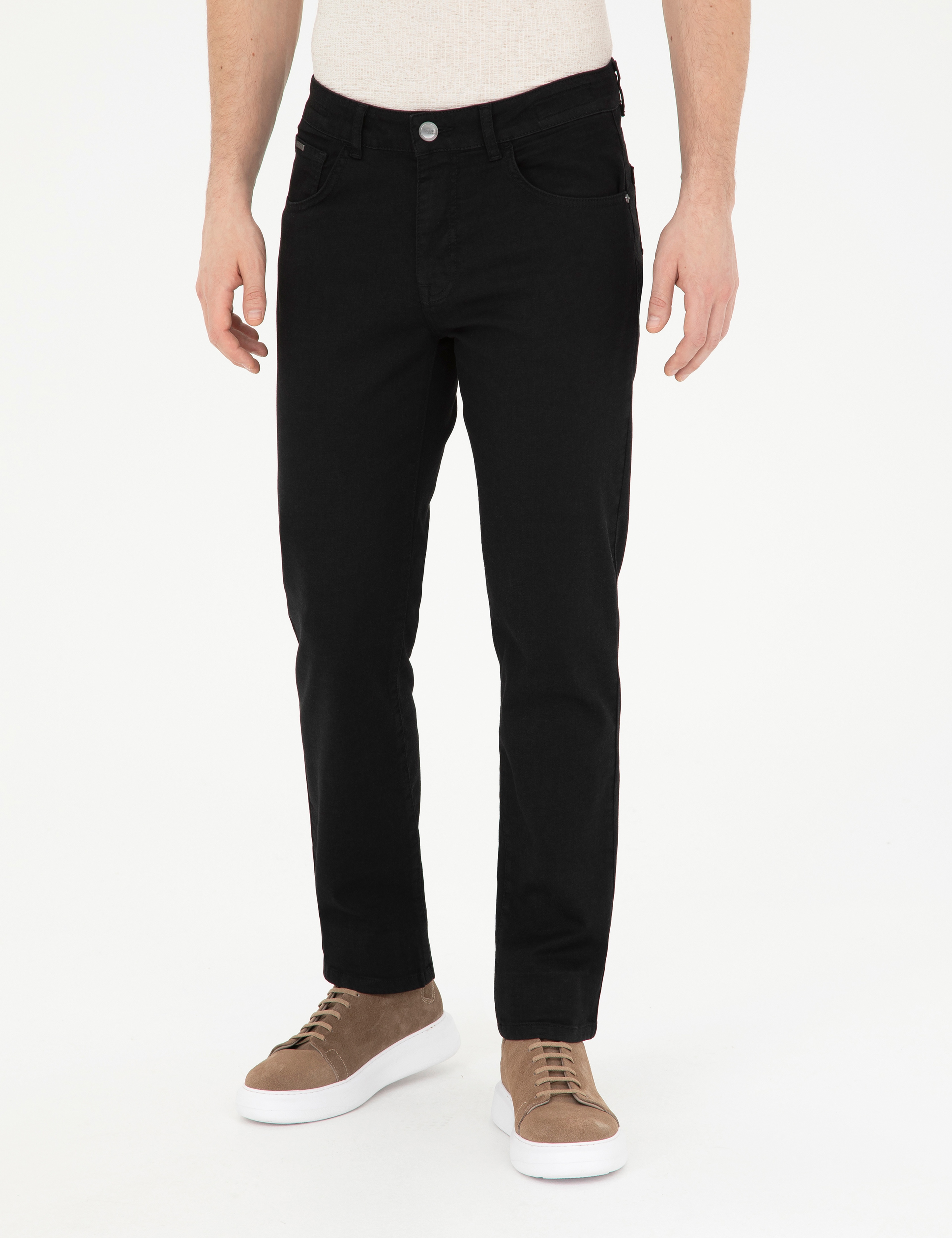 Siyah Straight Fit Jean Pantolon - Image 2