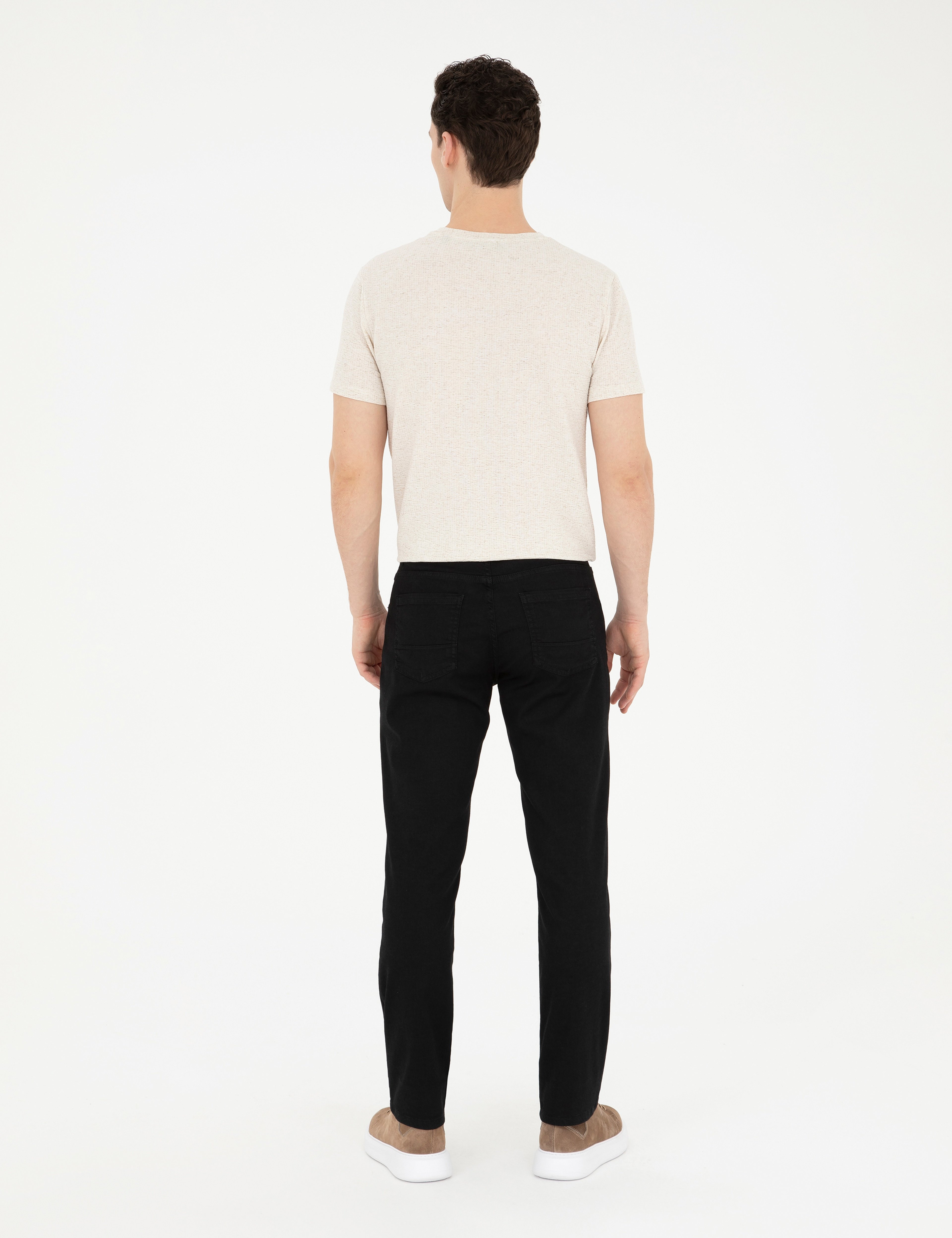 Siyah Straight Fit Jean Pantolon - Image 4