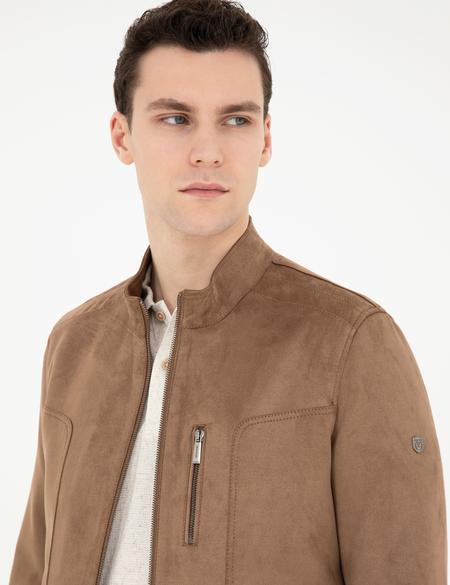 Bej Suni Deri Ceket - 50293986015