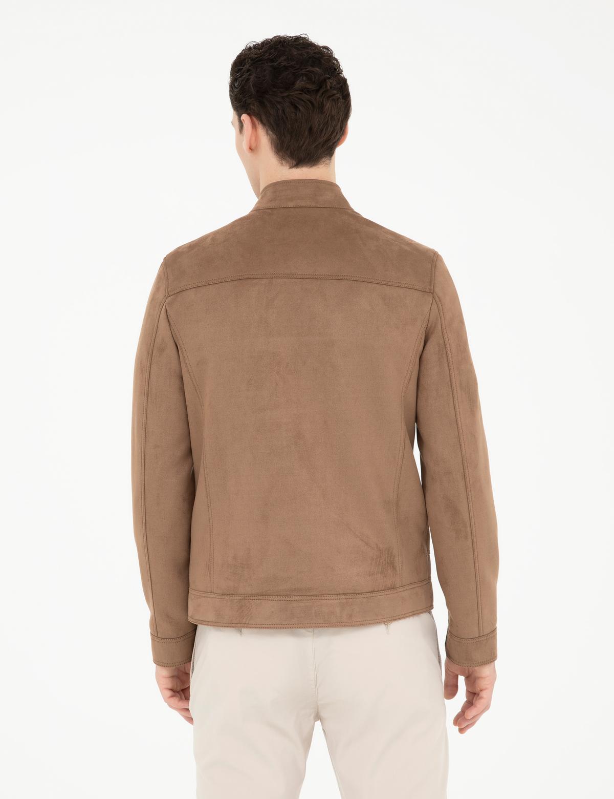 Bej Suni Deri Ceket - 50293986015