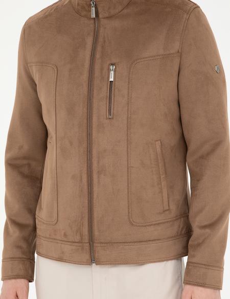 Bej Suni Deri Ceket - 50293986015