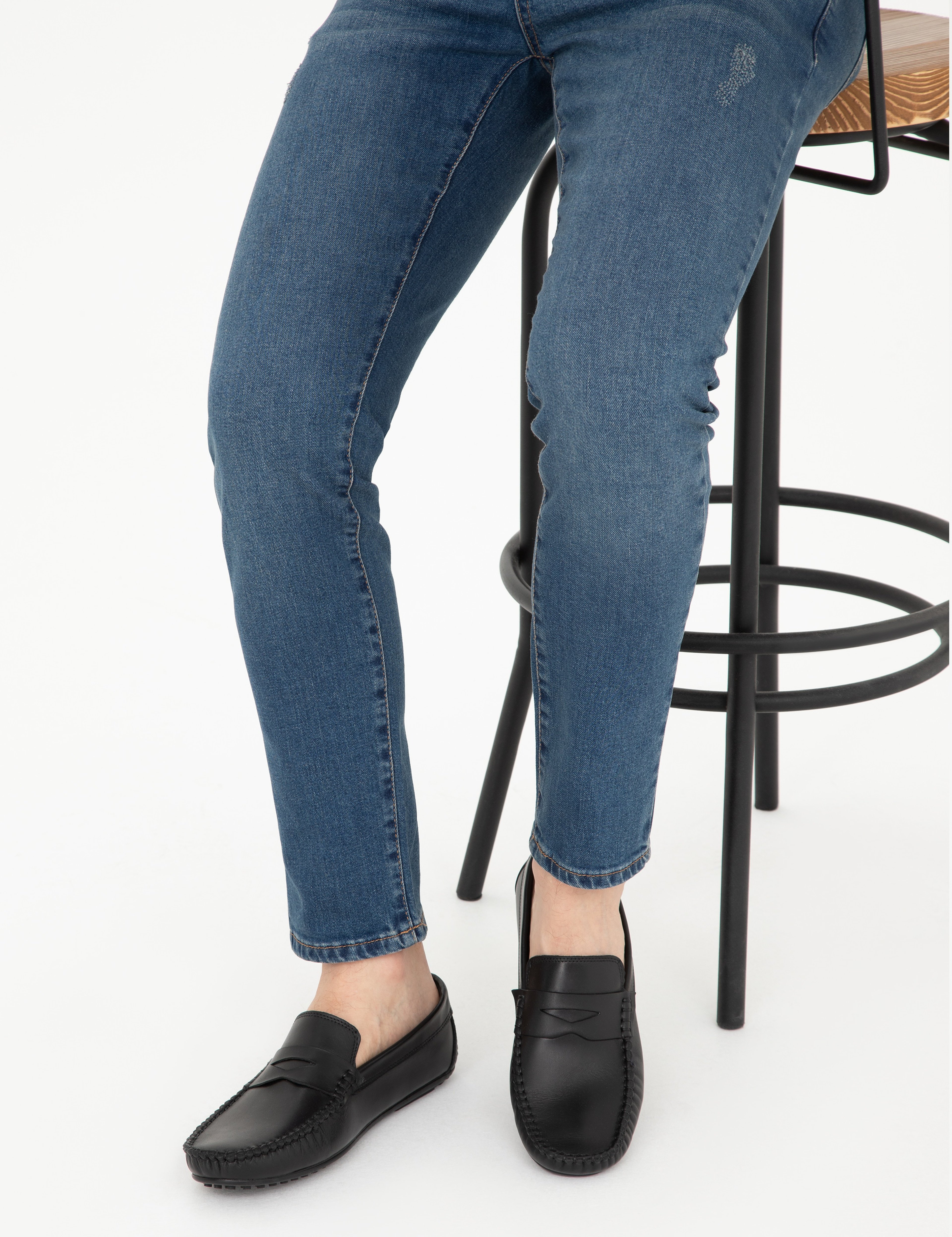 Siyah %100 Deri Loafer