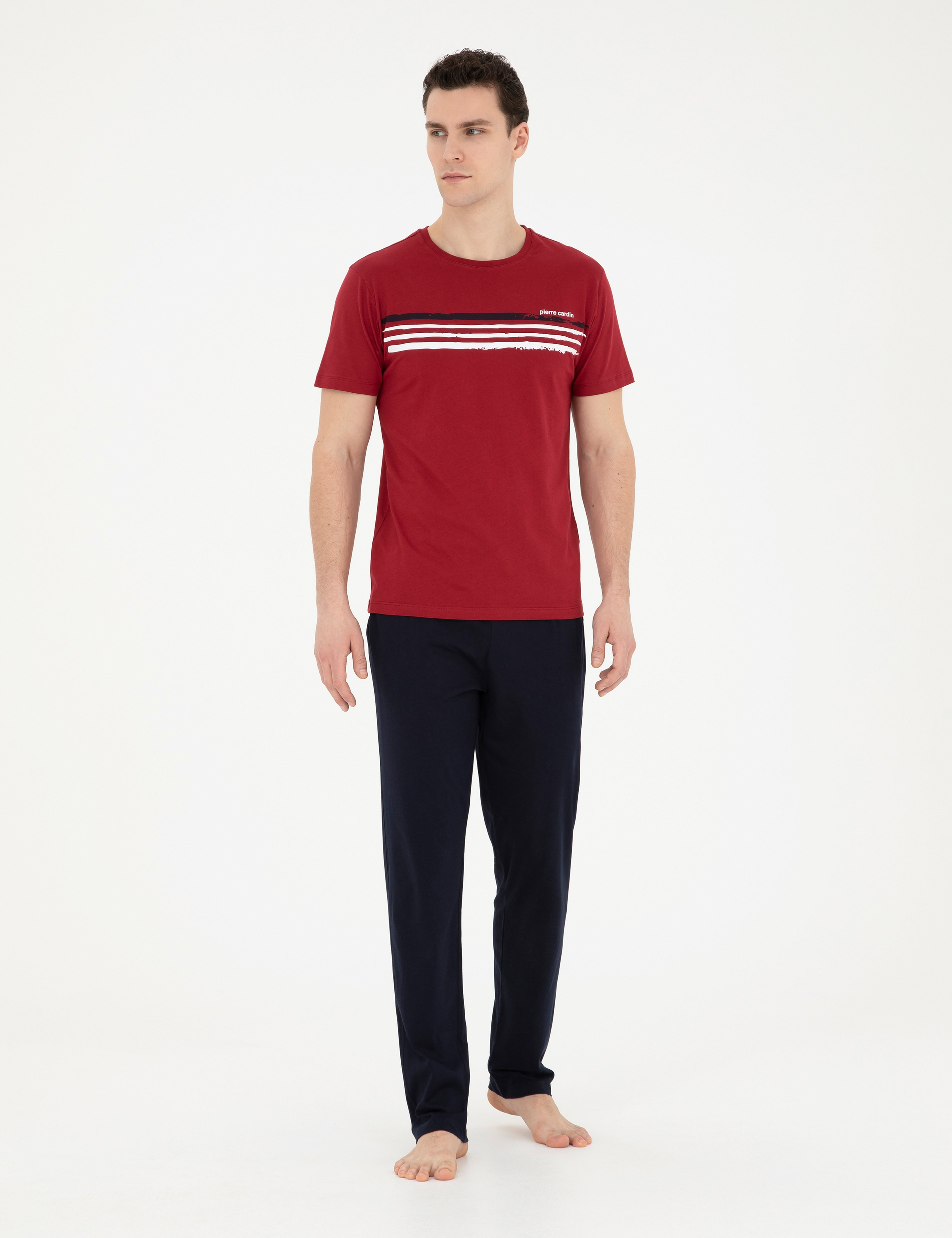 Bordo Kısakol Pijama Takımı - Image 1