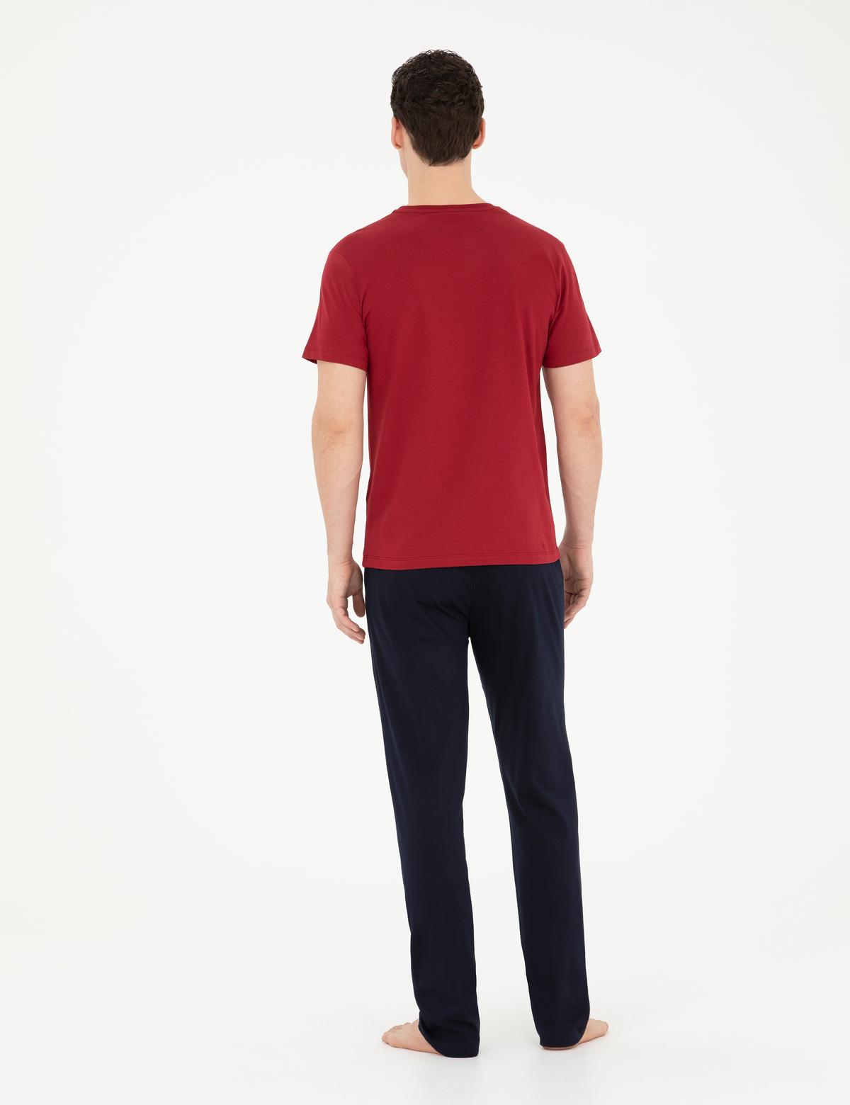 Bordo Kısakol Pijama Takımı - 50294245004