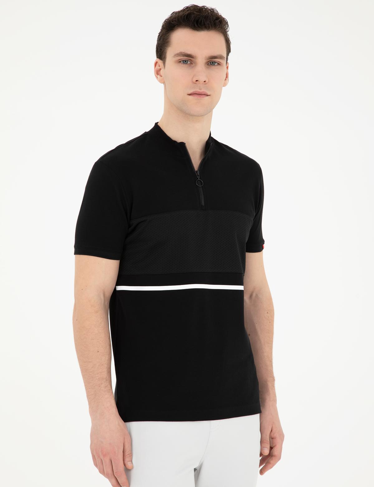 Siyah Slim Fit Tişört - 50284303013