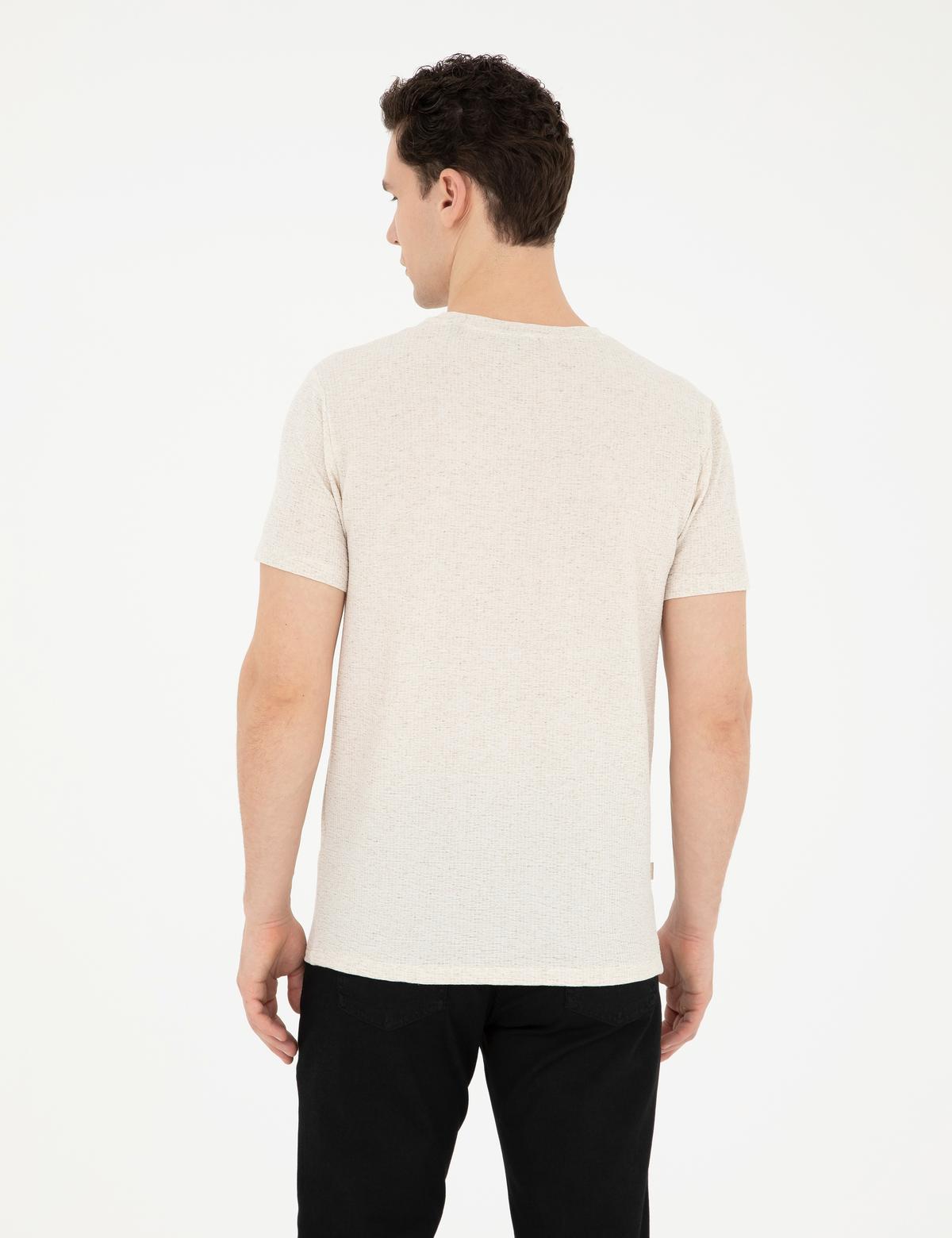 Bej Slim Fit Tişört - 50288157018