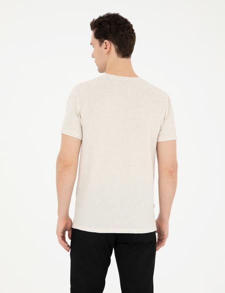 Bej Slim Fit Tişört - 50288157018
