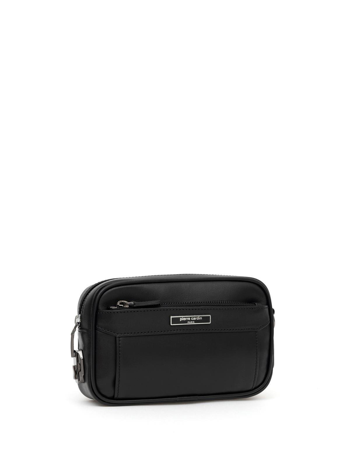 Erkek Siyah Deri El Çantası - 50286469002