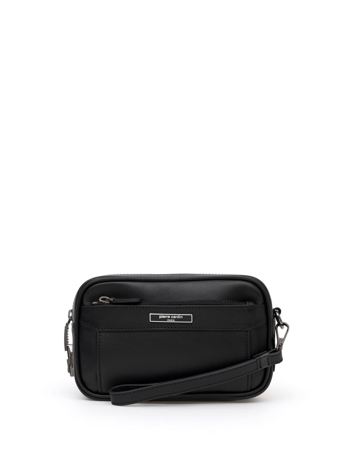 Erkek Siyah Deri El Çantası - 50286469002