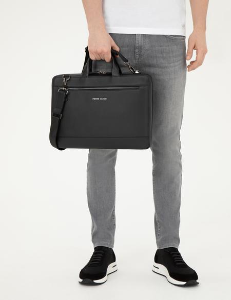 Erkek %100 Deri Siyah Evrak Çantası - 50288758003