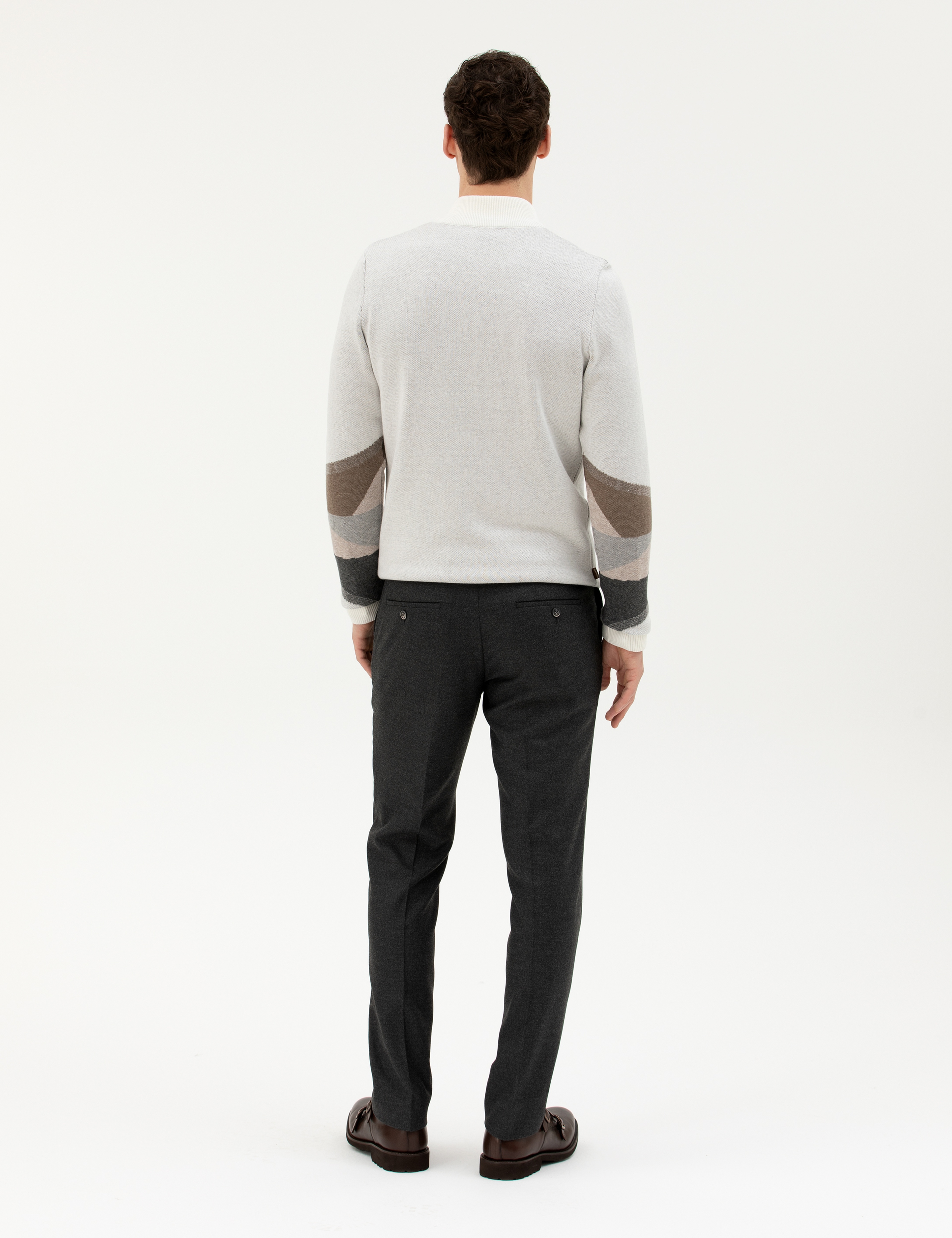 Antrasit Slim Fit Kumaş Pantolon - Image 4