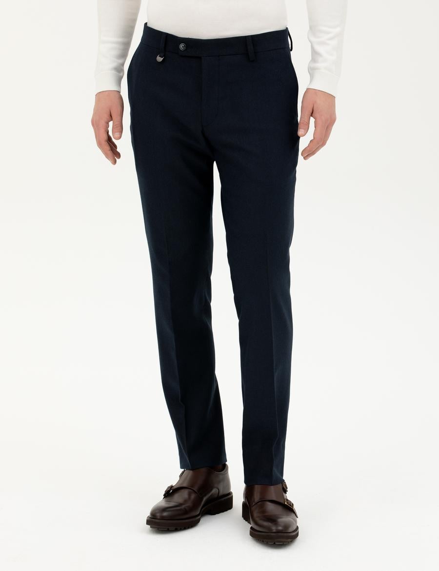 Lacivert Slim Fit Kumaş Pantolon
