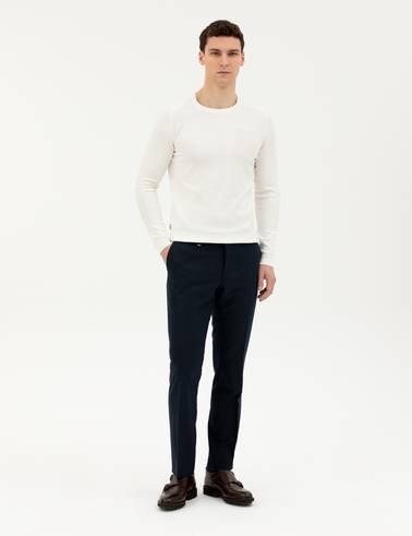 Lacivert Slim Fit Kumaş Pantolon