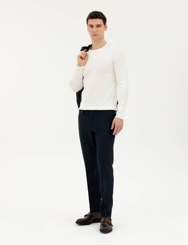 Lacivert Slim Fit Kumaş Pantolon
