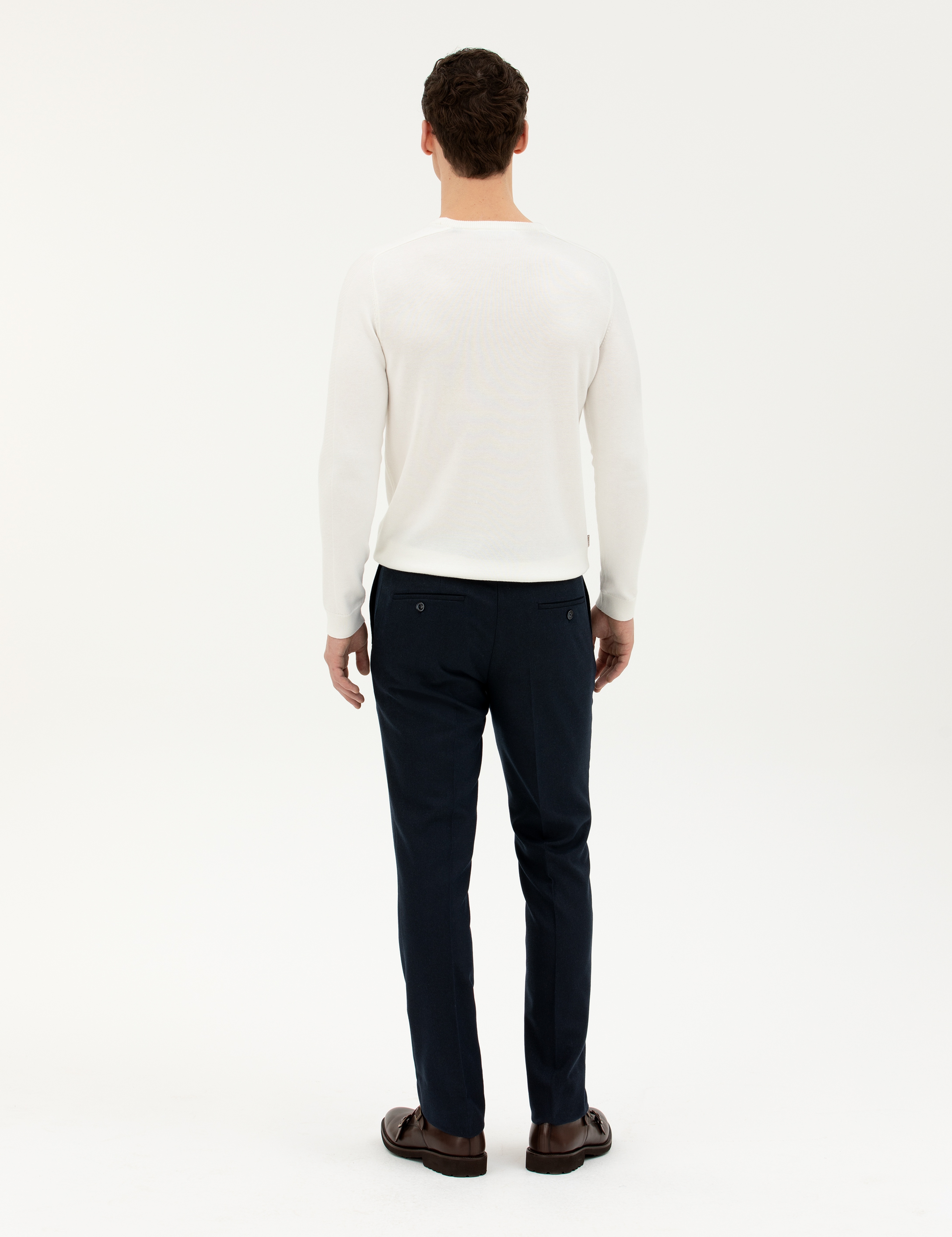 Lacivert Slim Fit Kumaş Pantolon - Image 4