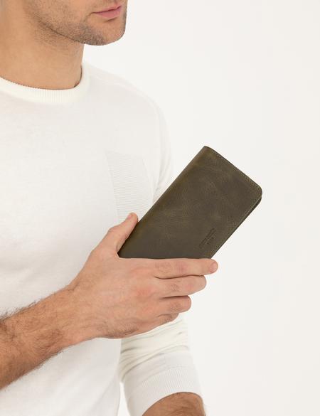 Erkek Haki Deri Kartlık - 50292375001