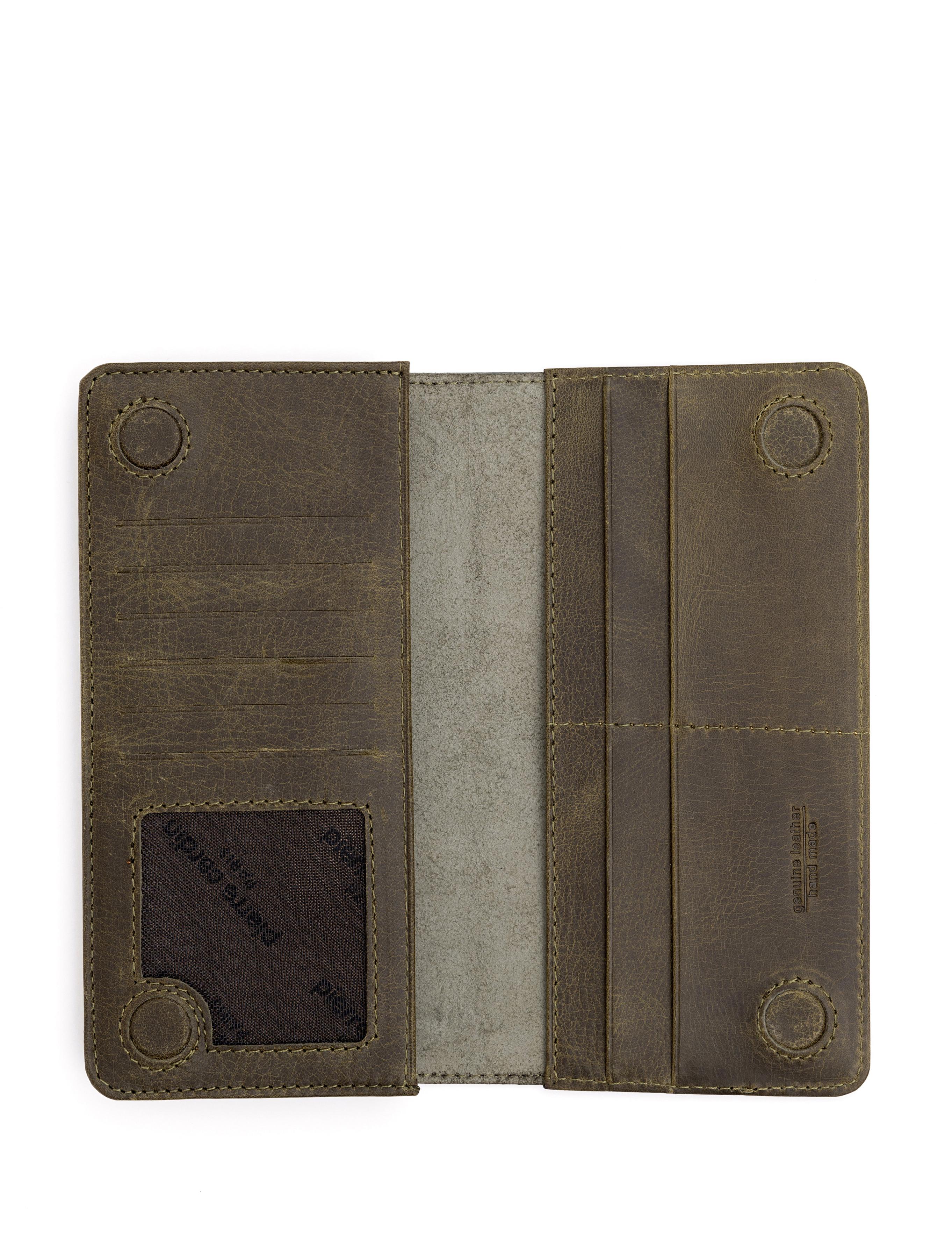 Erkek Haki Deri Kartlık