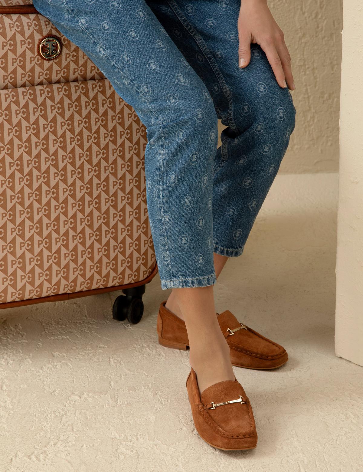 Taba Süet Deri Loafer - 50286510042