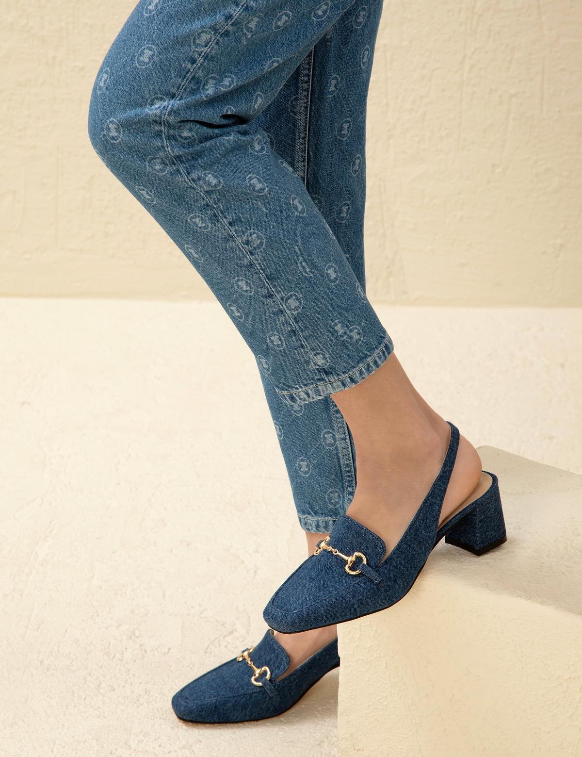 Denim Topuklu Ayakkabı - 50287360001