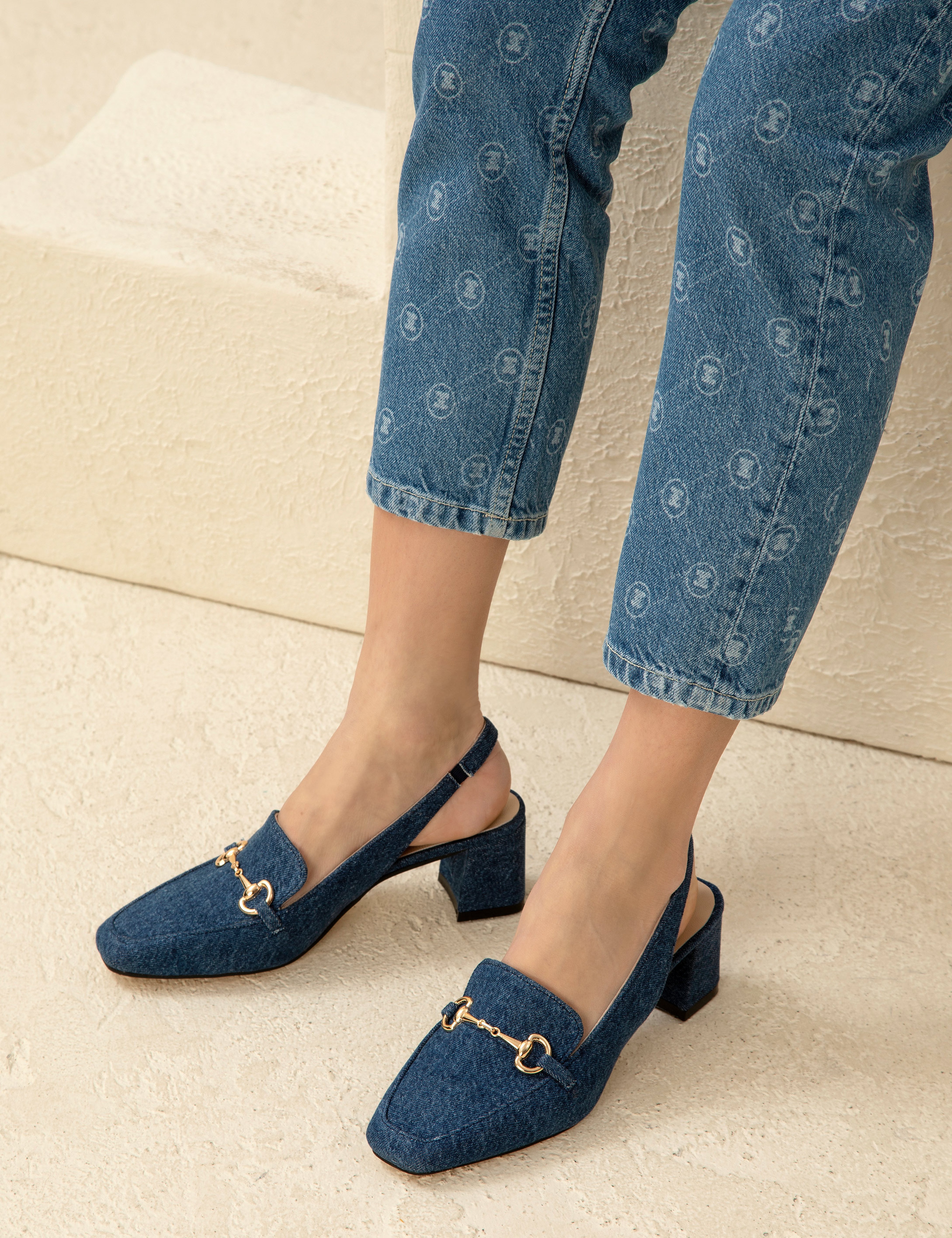 Denim Topuklu Ayakkabı - Image 1